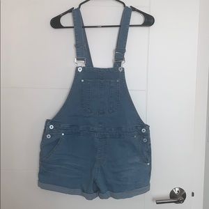 denim overall shorts
